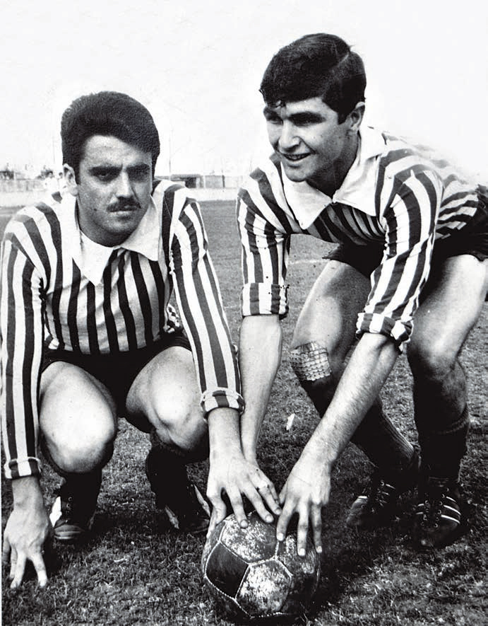 Biscay sin bigotes en 1968 con los colores del Sportivo Barracas.