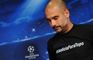 Guardiola con el mensaje: "Justicia para Topo"