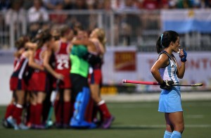 Télam Toronto-Canadá, 24/07/2015 Frustración en las Leonas, tras caer ante Estados Unidos 2-1 en la final del hockey de los Juegos Panamericanos Foto: Maximiliano Luna/enviado especial