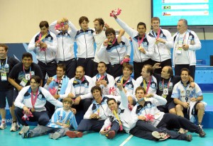 Telam Guadalajara 24-10-2011 Elo seleccionado argentino de Handball es campeon panamerico de la especialidad, gano la medallla de oro y la pase para los juegos olimpicos de Londres 2012. Foto:Gustavo Amarelle-Enviado Espeial