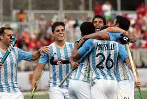 Télam 25/07/2015  Toronto-Canadá, El equipo argentino de hockey sobre césped masculino está derrotando a Canadá 3-0 y quedándose con la medalla de oro. Foto: Maximiliano Luna/enviado especial/EMa