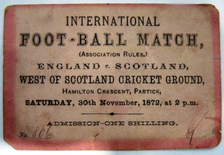 Entrada Inglaterra vs. Escocia 1872